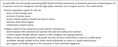 Developing oral health services for people experiencing severe and multiple disadvantage: a case study from Southwest England